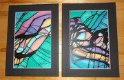 2 Abstracts in Black Matts - Sold
